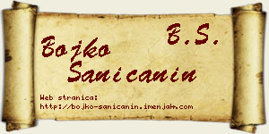 Bojko Saničanin vizit kartica